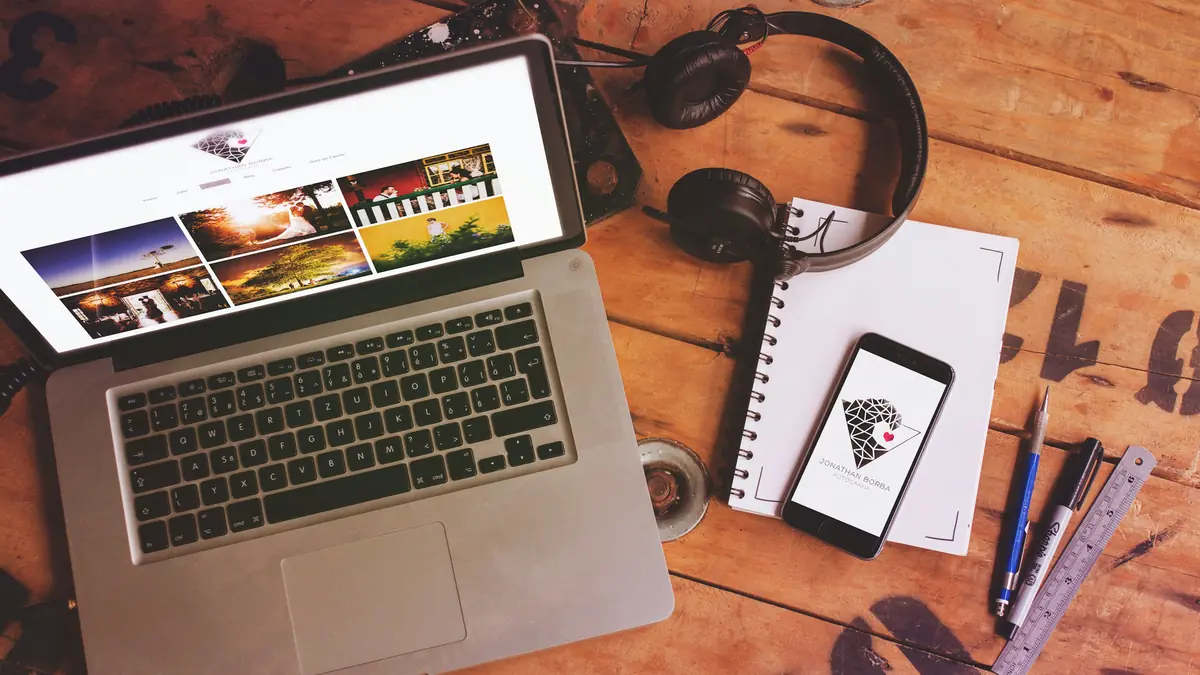 Technology products on a workspace desk